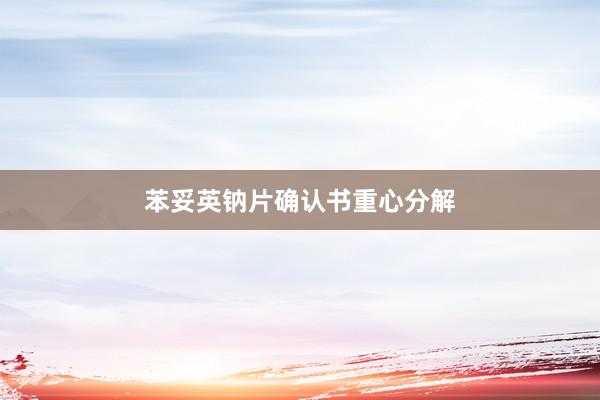 苯妥英钠片确认书重心分解